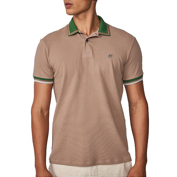 Camisa Polo Colcci Triple Ve25 Bege Sand Castle Masculino