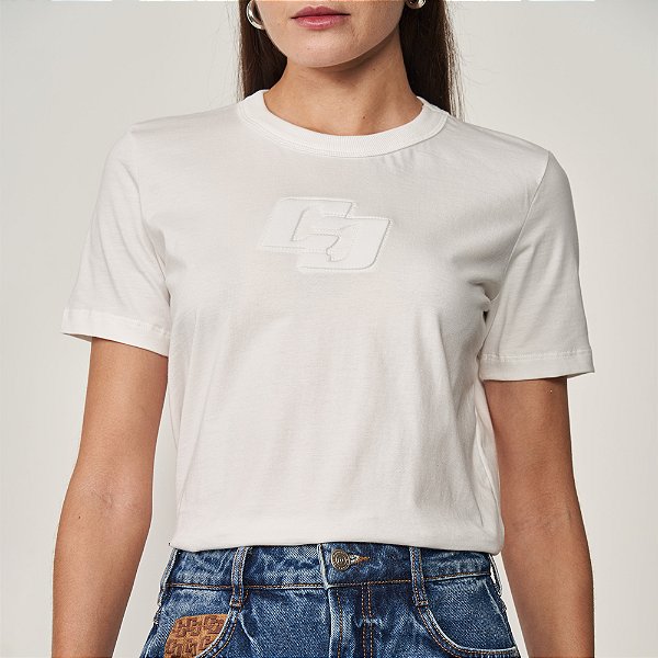 Camiseta Colcci Iconic Big Ve25 Off White Feminino