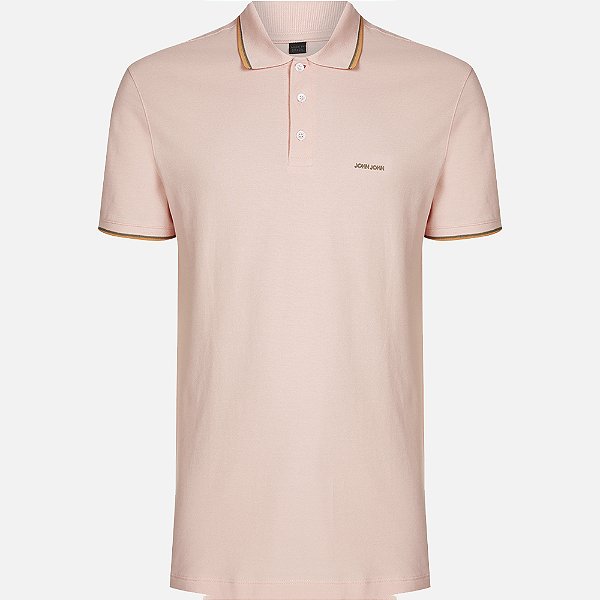 Camisa Polo John John 2 Lines Ve25 Laranja Masculino
