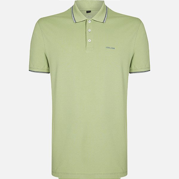 Camisa Polo John John 2 Lines Ve25 Verde Masculino
