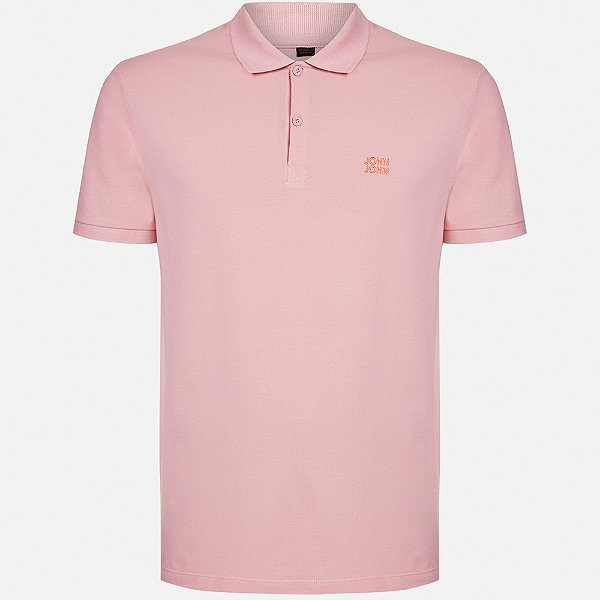 Camisa Polo John John Sl New Way Ve25 Rosa Masculino