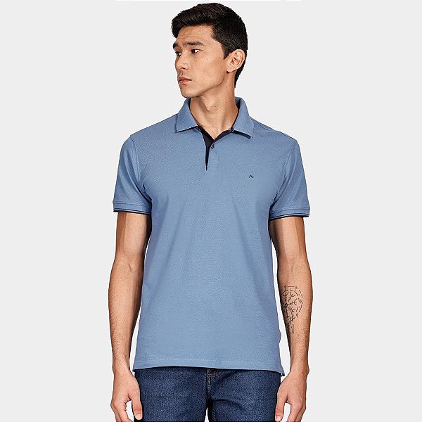 Camisa Polo Aramis Piquet Peitilho Ve25 Azul Masculino