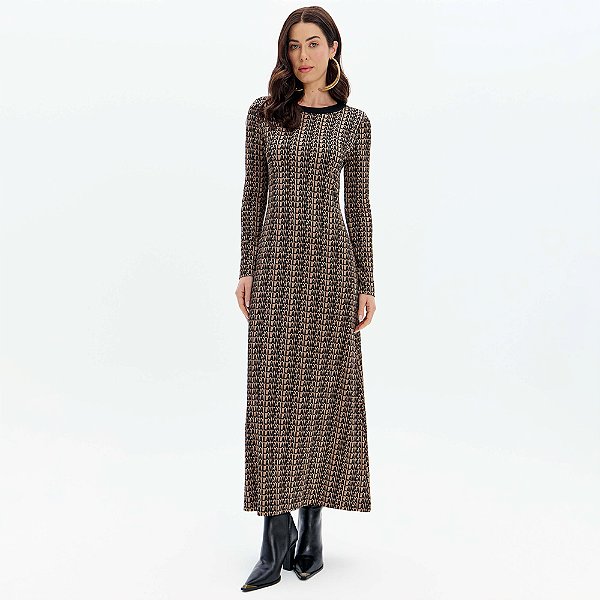 Vestido Lança Perfume Signature ML Ou25 Marrom Feminino