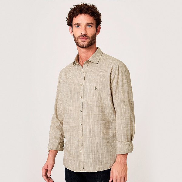 Camisa Dudalina Slim Flame Ou25 Verde Masculino
