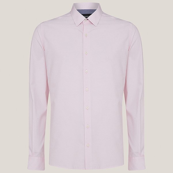 Camisa Dudalina Slim Tricoline Lisa Ou25 Rosa Masculino