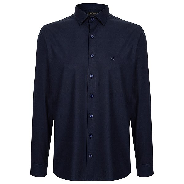 Camisa Individual Slim Lisa Ou25 Marinho Masculino