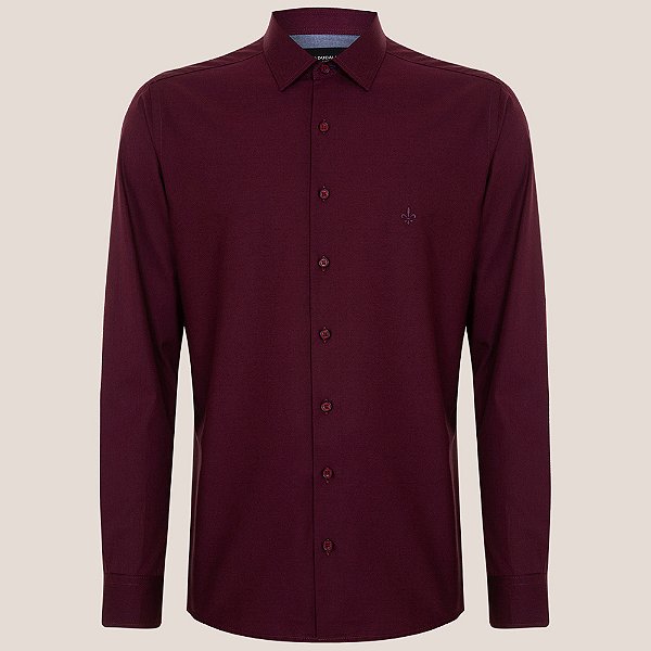 Camisa Dudalina Slim Tricoline Lisa Ou25 Roxo Masculino