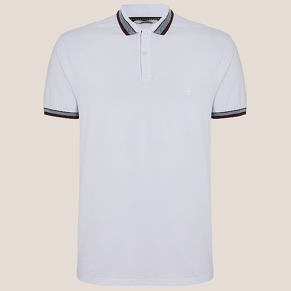 Camisa Polo Dudalina Frisos Binados Ou25 Branco Masculino