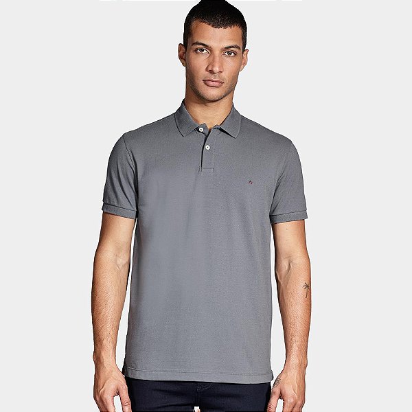 Camisa Polo Aramis Basic Piquet Ou25 Cinza Masculino