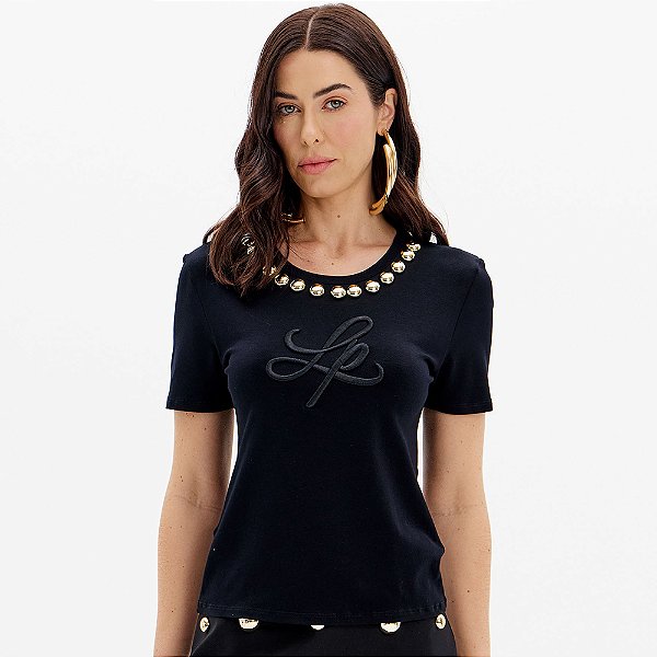 Camiseta Lança Perfume Babylook Ou25a Preto Feminino