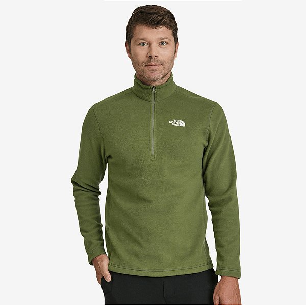 Moletom The North Face Fleece Glacier Zip Verde Masculino