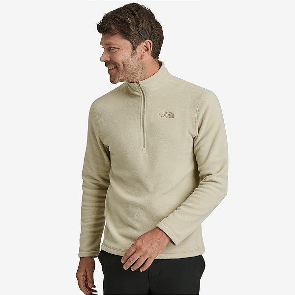 Moletom The North Face Fleece Glacier Zip Bege Masculino