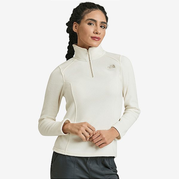 Moletom The North Face Fleece Glacier Zip Off White Feminino