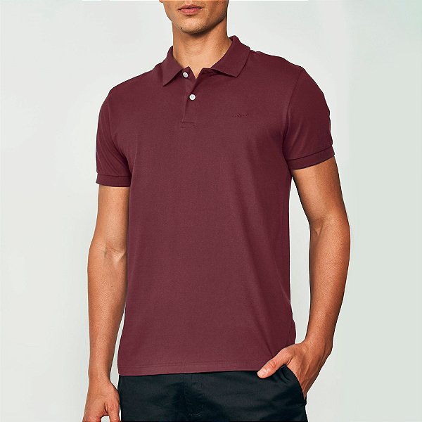 Camisa Polo Colcci Lisa Ou25 Bordô Masculino