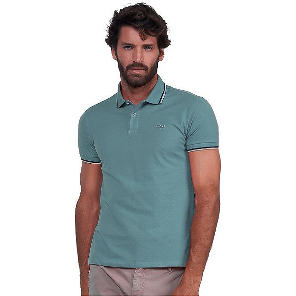 Camisa Polo Colcci 2 Listras Ou25 Azul Empire Masculino