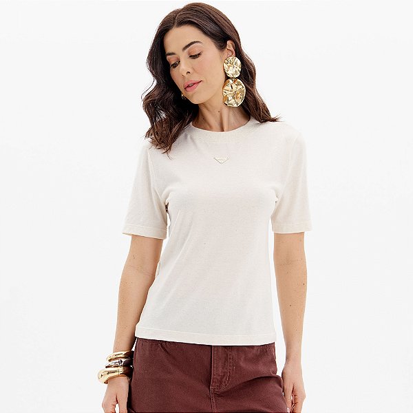 Camiseta Lança Perfume Basic Ou25 Off White Feminino