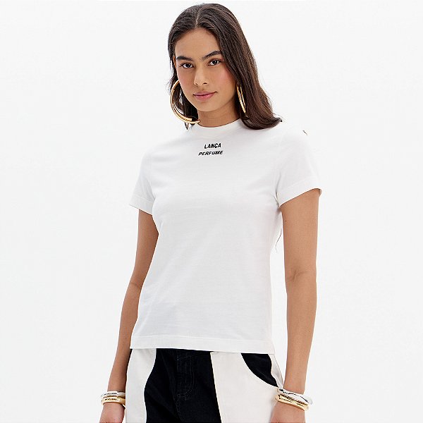 Camiseta Lança Perfume Babylook Ou25 Off White Feminino