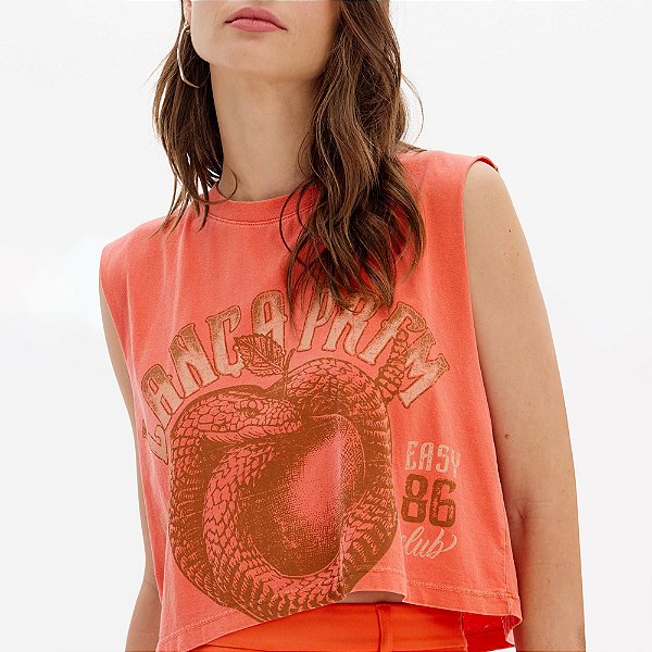 Camiseta Easy Lança Perfume Muscle Ou25 Laranja Feminino