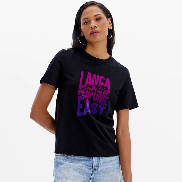 Camiseta Easy Lança Perfume Babylook Ou25 Preto Feminino