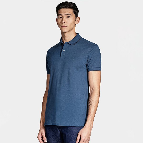 Camisa Polo Aramis Classic Friso In25 Azul Masculino