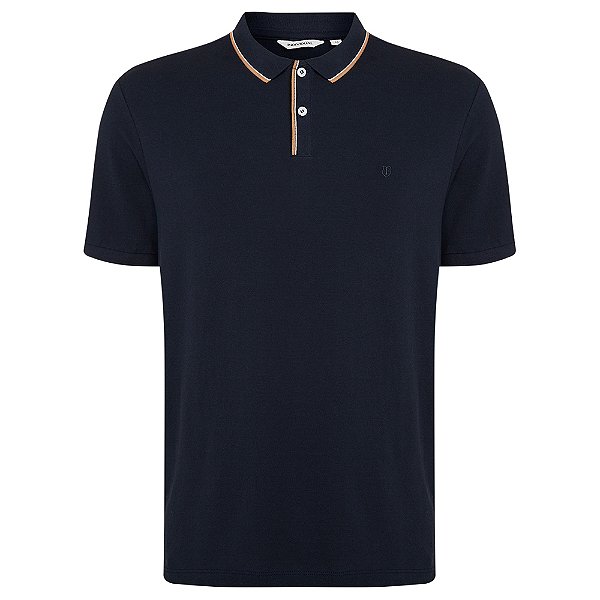 Camisa Polo Individual Piquet Friso Ou25 Marinho Masculino