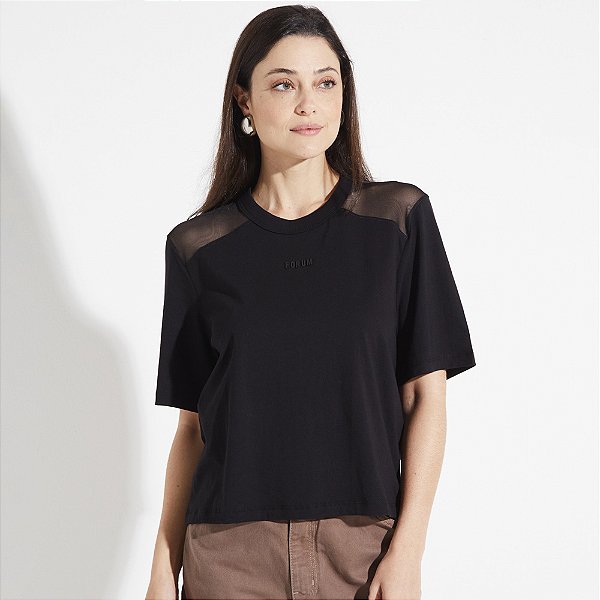 Camiseta Forum Tule Ou25 Preto Feminino