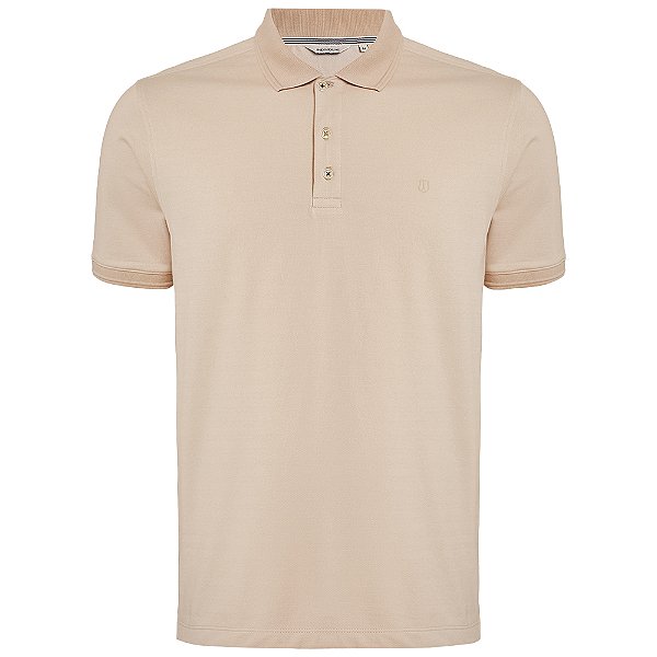 Camisa Polo Individual Maquinetada Ou25 Bege Masculino