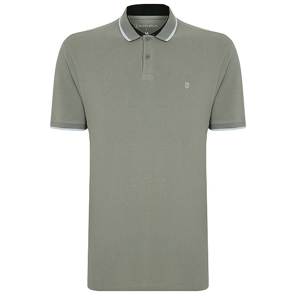 Camisa Polo Individual Piquet Color Ou25 Verde Masculino