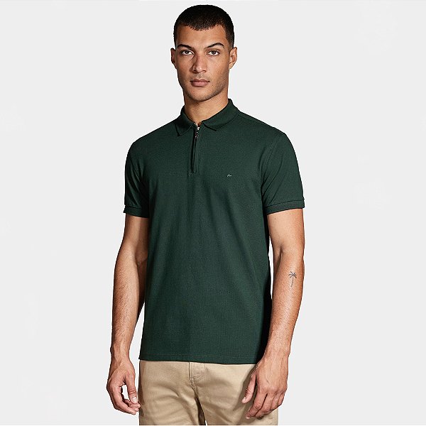 Camisa Polo Aramis Piquet Zip In25 Verde Floresta Masculino