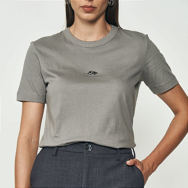 Camiseta Colcci Metal Ou25 Cinza Feminino