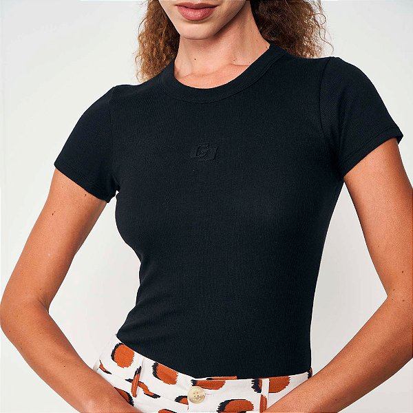 Camiseta Colcci New Basic Ou25 Preto Feminino