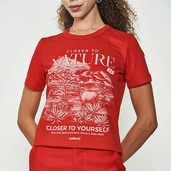 Camiseta Colcci Nature Ou25 Vermelho Feminino