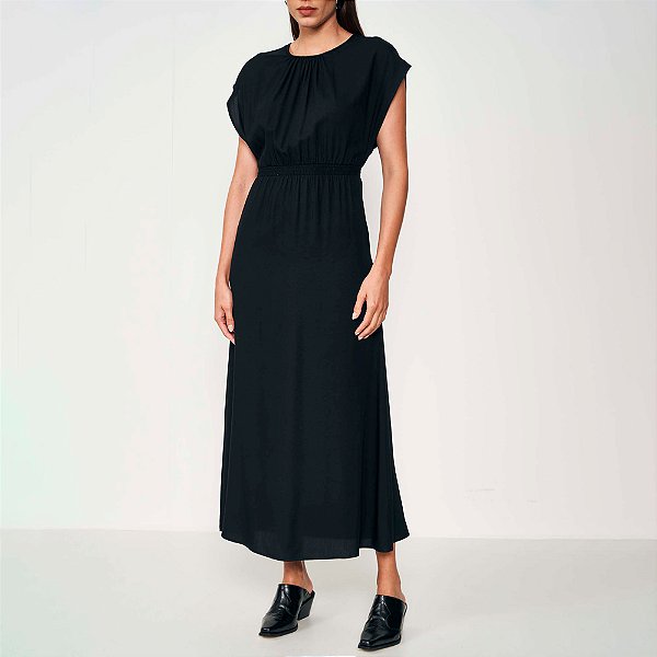 Vestido Midi Colcci Acinturado Ou25 Preto Feminino