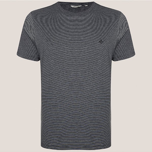 Camiseta Dudalina Listrada Ou25 Cinza Masculino