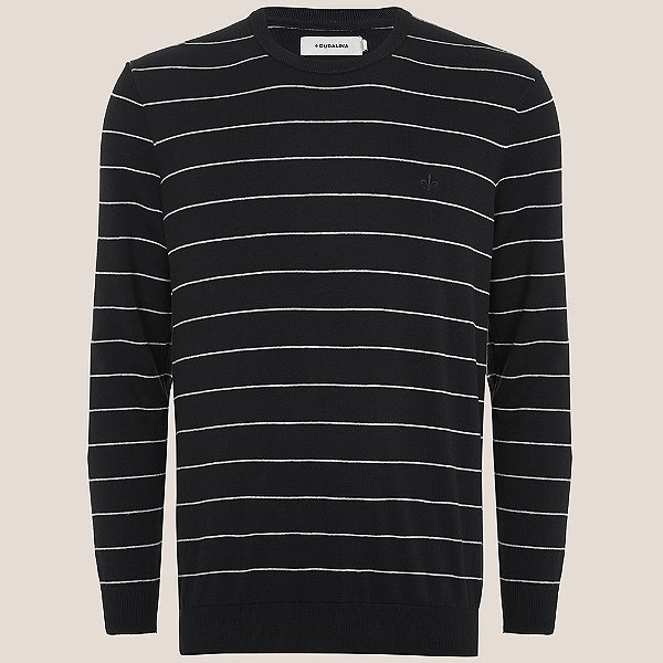 Suéter Tricot Dudalina Listras Ou25 Marinho Masculino