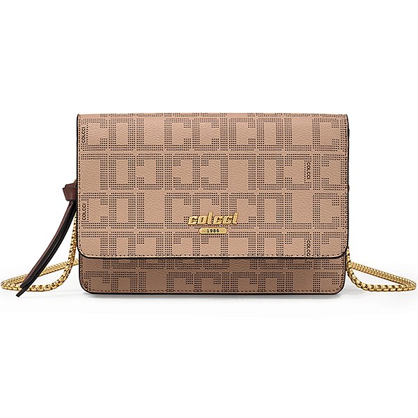 Bolsa Crossbody Colcci Monograma Ou25 Caramelo Feminino