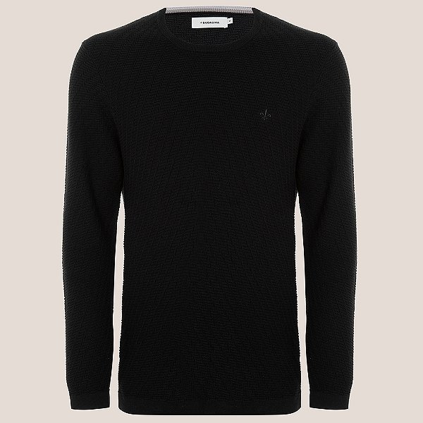 Suéter Tricot Dudalina Graphic Ou25 Preto Masculino