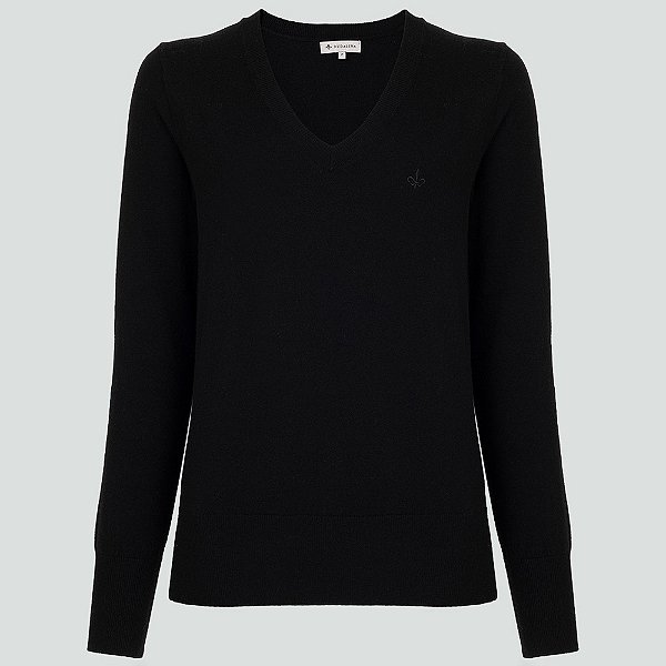 Suéter Tricot Dudalina Basic Ou25 Preto Feminino