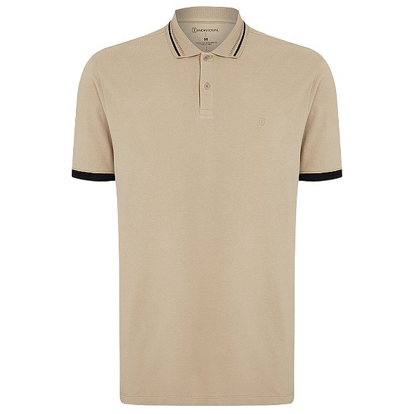 Camisa Polo Individual Piquet Frisos Ou25 Bege Masculino