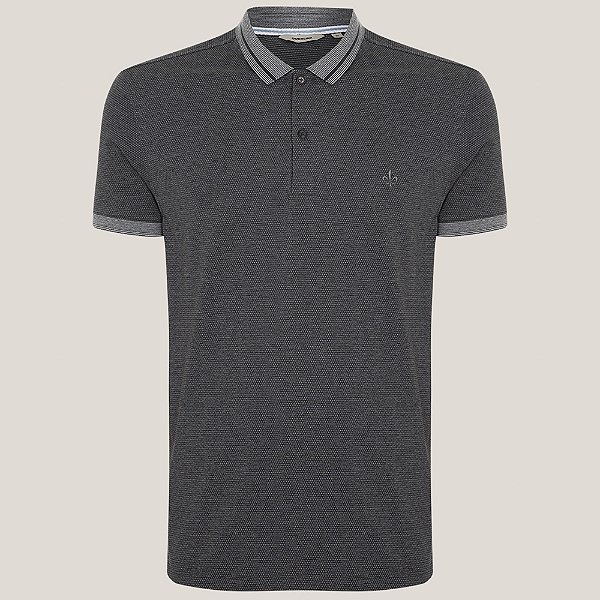 Camisa Polo Dudalina Maquinetada Ou25 Cinza Masculino