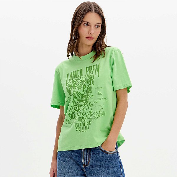 Camiseta Easy Lança Perfume Estampada Ou25 Verde Feminino