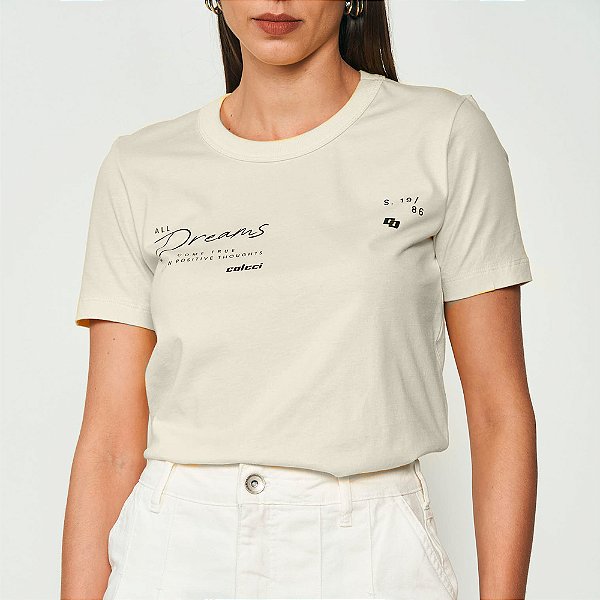 Camiseta Colcci Dreams Ou25 Off White Feminino