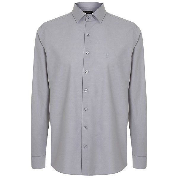 Camisa Individual Slim Lisa Ou25 Cinza Masculino