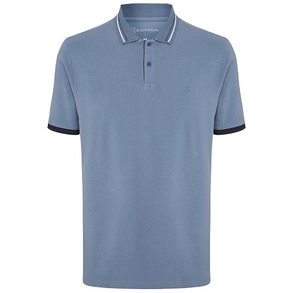 Camisa Polo Individual Piquet Frisos Ou25 Azul Masculino