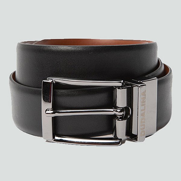 Cinto de Couro Dudalina Dupla Face Ou25 Preto Masculino
