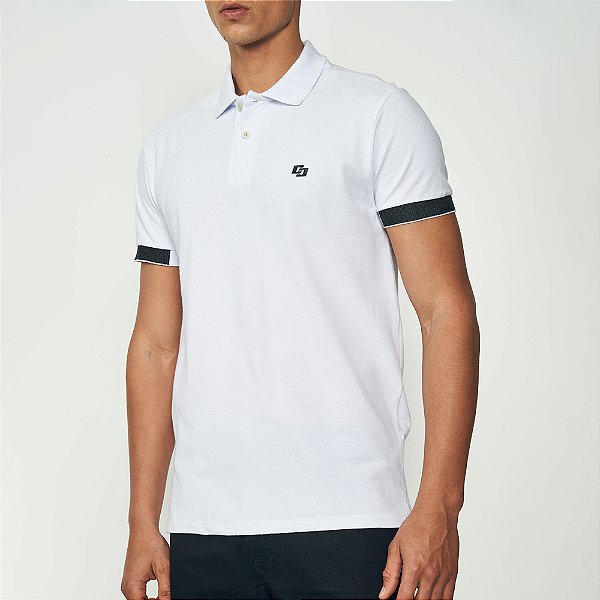 Camisa Polo Colcci Manga Ou25 Branco Masculino
