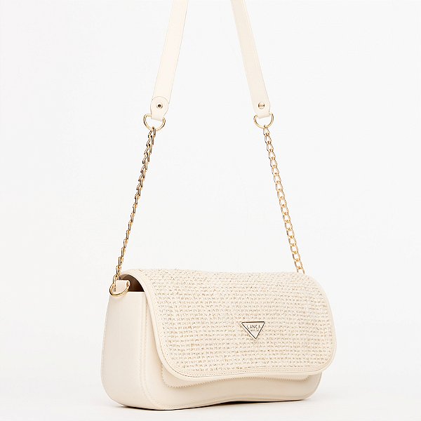 Bolsa Crossbody Lança Perfume Tweed Ou25 Bege Feminino