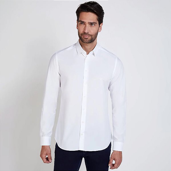 Camisa Dudalina Milano Tricoline Lisa In25 Branco Masculino