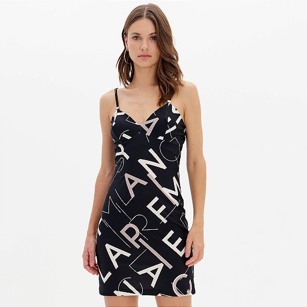 Vestido Curto Easy Lança Perfume Alças Ou25 Preto Feminino