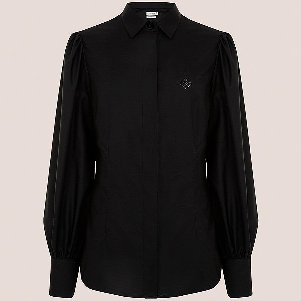 Camisa Dudalina Slim Lisa Cristal In25 Preto Feminino